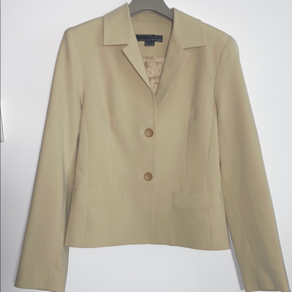 Teenflo Tan Blazer Tailored Suit Jacket